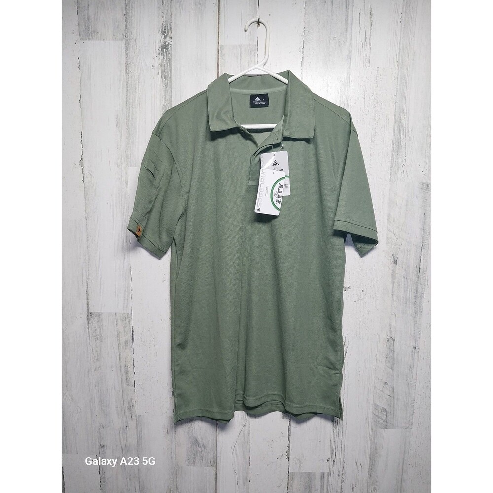 Zity Polo Shirt Mens Large Green Moisture Wick Performance Golf New